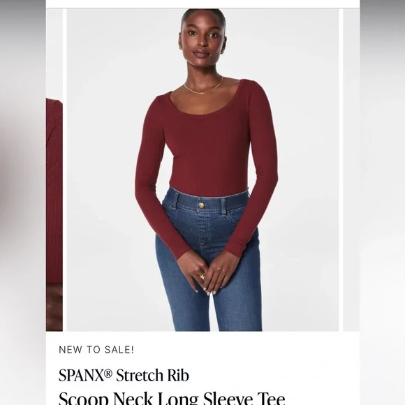NWT spanx ribbed long sleeve tee - Picture 1 of 1